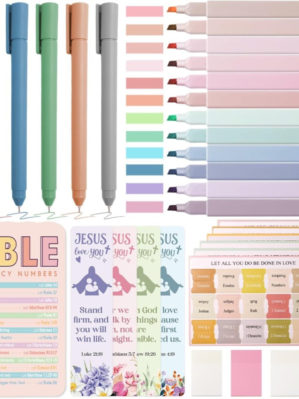 Bible Study Supplies Journaling Kit, Bible Highlighters, Morandi
